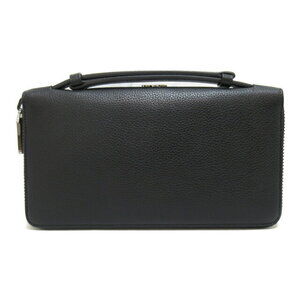 Christian Louboutin Leather Black Long Round Wallet